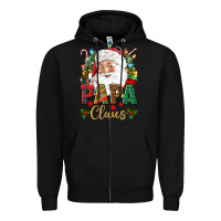 Black Papa Claus Christmas Zipper Hoodie - NancyCooperArtShop