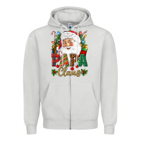 Dove Grey Papa Claus Christmas Zipper Hoodie - NancyCooperArtShop
