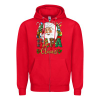 Red Papa Claus Christmas Zipper Hoodie - NancyCooperArtShop