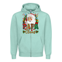 Seafoam Papa Claus Christmas Zipper Hoodie - NancyCooperArtShop