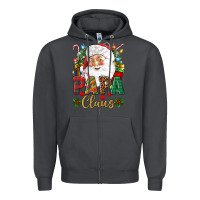 Smoke Papa Claus Christmas Zipper Hoodie - NancyCooperArtShop