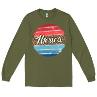 Army Green leopard merica Long Sleeve Tee - MaliasSmallBusiness