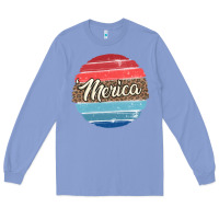 Colony Blue leopard merica Long Sleeve Tee - MaliasSmallBusiness