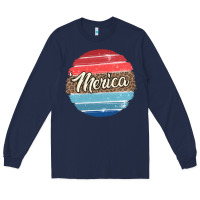 Navy leopard merica Long Sleeve Tee - MaliasSmallBusiness