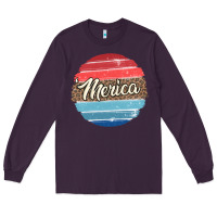 Plum leopard merica Long Sleeve Tee - MaliasSmallBusiness