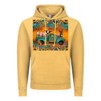 Vintage Mustard farm animals truck Vintage Hoodie - Jasminsmagicworld