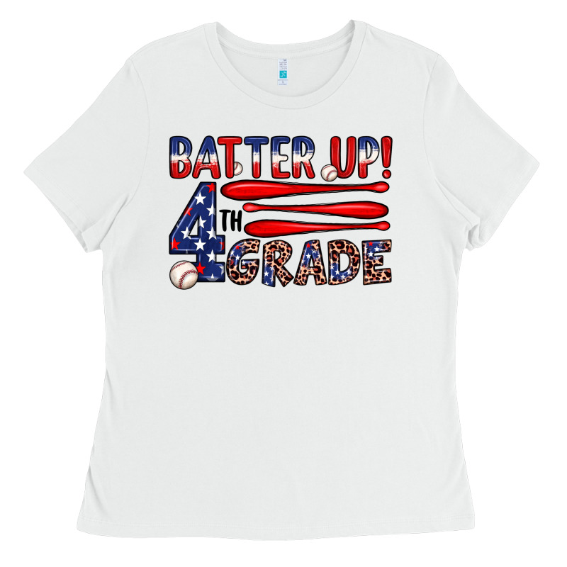 Batter Up 4th Grade Ladies Tee by JahusDesignShop | Teevron