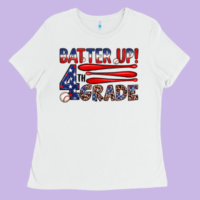 Batter Up 4th Grade Ladies Tee Designed By Jahusdesignshop