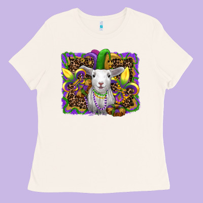 Mardi Gras Baby Sheep King Cake Fleur De Lis Ladies Tee Designed By Ranaportraitstore