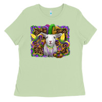 Matcha mardi gras baby sheep king cake fleur de lis Ladies Tee - RanaPortraitStore