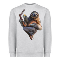 Heather Grey Sloth Heavyweight Sweatshirt - LillyAllenDesigns