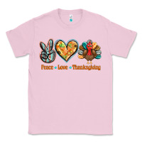 Bubblegum Pink peace love thanksgiving Classic Tee - BarkalooDesign