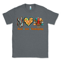 Charcoal Heather peace love thanksgiving Classic Tee - BarkalooDesign