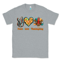 Heather Grey peace love thanksgiving Classic Tee - BarkalooDesign