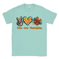 Seafoam peace love thanksgiving Classic Tee - BarkalooDesign