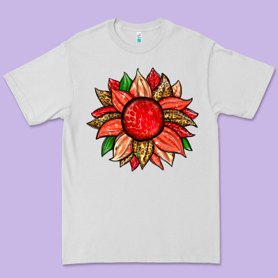 Strawberry Sunflower Premium Tee Designed By Zillion Design Studio