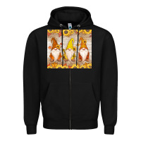 Black Thankful Gnomes Zipper Hoodie - MaliasSmallBusiness