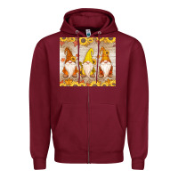 Burgundy Thankful Gnomes Zipper Hoodie - MaliasSmallBusiness