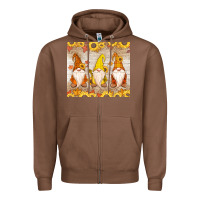 Chestnut Thankful Gnomes Zipper Hoodie - MaliasSmallBusiness