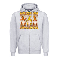 Heather Grey Thankful Gnomes Zipper Hoodie - MaliasSmallBusiness