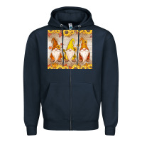 Navy Thankful Gnomes Zipper Hoodie - MaliasSmallBusiness