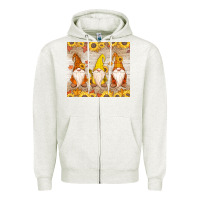 Oatmeal Heather Thankful Gnomes Zipper Hoodie - MaliasSmallBusiness