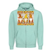 Seafoam Thankful Gnomes Zipper Hoodie - MaliasSmallBusiness