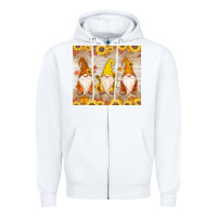 White Thankful Gnomes Zipper Hoodie - MaliasSmallBusiness