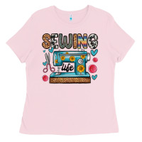 Bubblegum Pink sewing life Ladies Tee - Zillion Design Studio