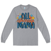 Heather Grey all american mama Long Sleeve Tee - MaliasSmallBusiness