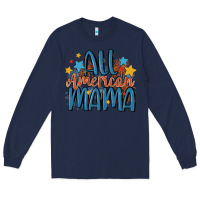 Navy all american mama Long Sleeve Tee - MaliasSmallBusiness