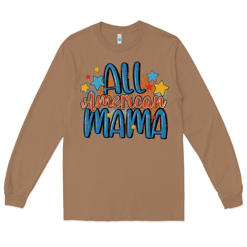 All American Mama Long Sleeve Tee by MaliasSmallBusiness | Teevron