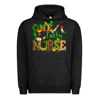 Pigment Black St. Patricks Day one lucky nurse Urban Hoodie - HowdyJamesFarm