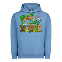 Pigment Pebble Blue St. Patricks Day one lucky nurse Urban Hoodie - HowdyJamesFarm