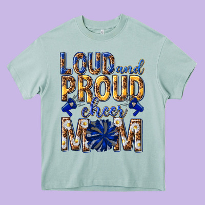 Loud And Proud Cheer Mom Heavy Core Tee Designed By Texasbilliewilder