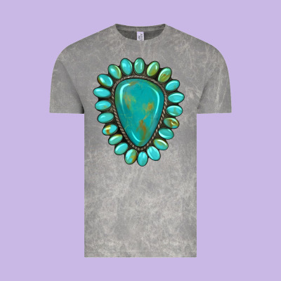 Western Gemstone Turquoise Vintage Tee Designed By Artiststas