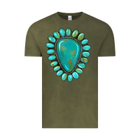 Vintage Olive western gemstone turquoise Vintage Tee - Artiststas