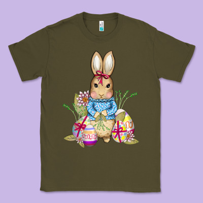 Easter Bunny And Eggs Classic Tee Designed By Adodesignshop