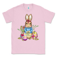 Bubblegum Pink easter bunny and eggs Classic Tee - AdoDesignShop