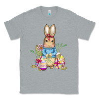 Heather Grey easter bunny and eggs Classic Tee - AdoDesignShop