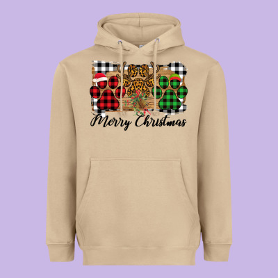 Merry Christmas Paws Heavyweight Hoodie Designed By Bettercallsaul