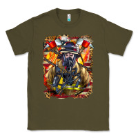 Army Green firefighter axe and ladder Classic Tee - LillyAllenDesigns