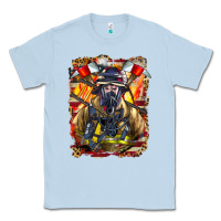 Dusty Blue firefighter axe and ladder Classic Tee - LillyAllenDesigns
