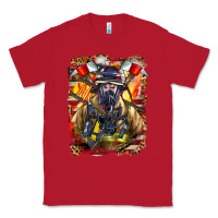 Red firefighter axe and ladder Classic Tee - LillyAllenDesigns