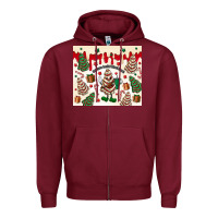 Burgundy Boojee Christmas cake Zipper Hoodie - MaliasSmallBusiness