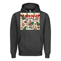 Charcoal Heather Boojee Christmas cake Zipper Hoodie - MaliasSmallBusiness