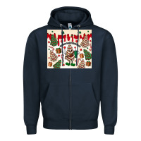 Navy Boojee Christmas cake Zipper Hoodie - MaliasSmallBusiness