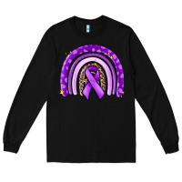 Black awerenes ribbon  rainbow Long Sleeve Tee - MaliasSmallBusiness