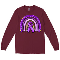 Burgundy awerenes ribbon  rainbow Long Sleeve Tee - MaliasSmallBusiness