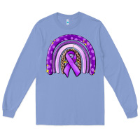 Colony Blue awerenes ribbon  rainbow Long Sleeve Tee - MaliasSmallBusiness